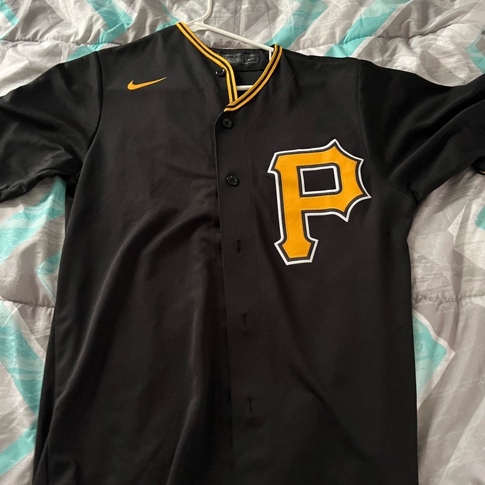 Nike Black and Yellow Baseball Jersey
